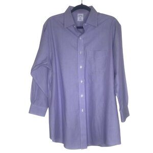 Brooks Brothers Mens Regent Non-Iron‎ Cotton Dress Shirt 16.5 Button-Up READ